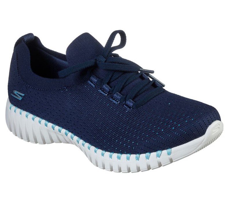 Skechers Dam Marinblå Snörskor - Gowalk Smart - Caviar - Sverige (LTFNH-6385)